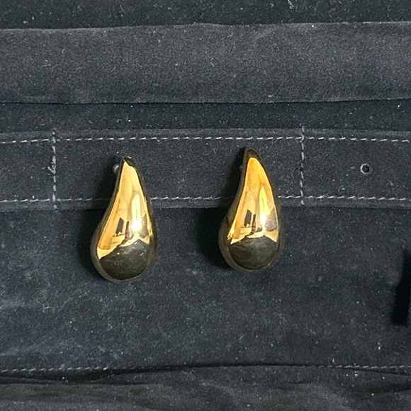Gold Water Drop Earrings - Picture 1 of 4